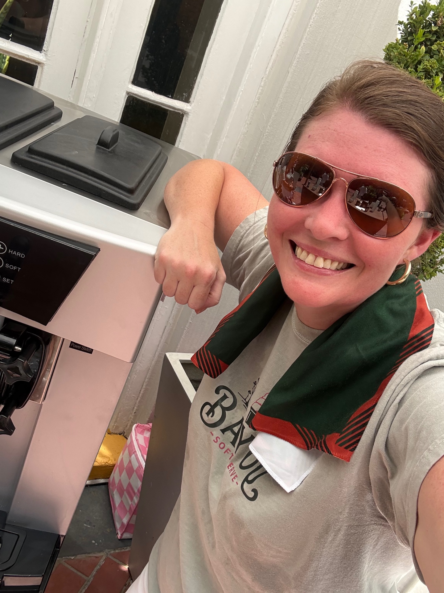 Owner of Bayou Soft Serve serving at an event